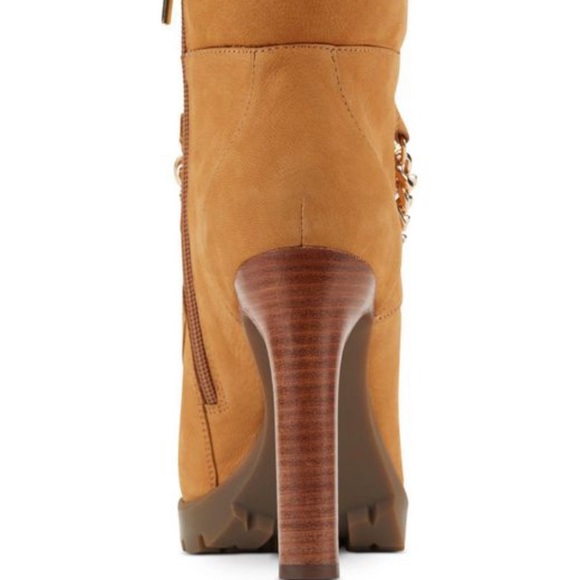 KARL LAGERFELD CUBAN LINK CHAIN DETAIL STILETTO BOOTIES - Picture 6 of 7